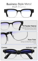 2026New AI Smart Glasses 120+Language Translation 800W Pixel Camera Video Music Player Call Business 8K Color Change Glasses Men